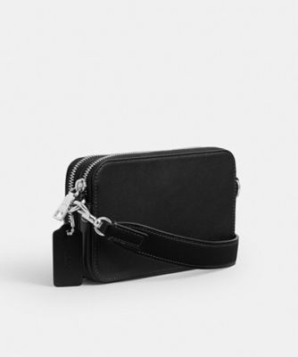 COACH ボディバッグ ブラック ロゴプリント クリントン クロスボディ バッグ・フロッピー グラフィック | COACH